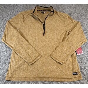 Canada Weather Gear Gold 1/4 Zip Pullover Performance Shirt Men's Large